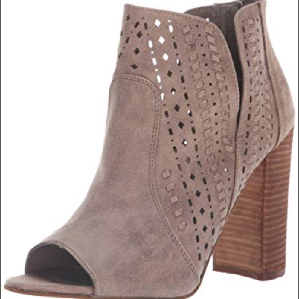 NEW Almond peep-toe booties with back zipper